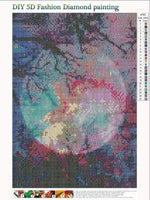 Kit de pintura de diamante 5D por número, brillante luna perforación completa bordado punto de cruz, suministros de arte arte arte adhesivo de pared decoración 11.8 x 15.8 pulgadas - Arteztik
