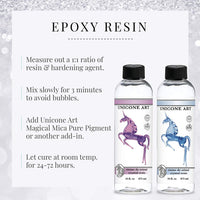 Resina epoxi para arte, perfectamente transparente, no tóxica, fácil de mezclar, proporción 1:1, fácil de colorear, resina de cristal para moldes, revestimiento, fundición, arte de resina, geodas, mesas río, joyería de resina (946 ml) - Arteztik
