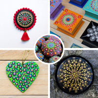 Suksadum - Juego de 34 herramientas de punteado de mandala para niños y adultos, suministros de arte y manualidades para pintar rocas, dibujo de mandela, puntos de uñas - Arteztik
