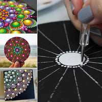 Azerogo Mandala Juego de herramientas de punteado, 42 piezas Kit de herramientas de pintura con 3 cartulina negra, mandala plantilla bola lápiz capacitivo bandeja de pintura para pintar rocas, arte y dibujo de Mandella - Arteztik
