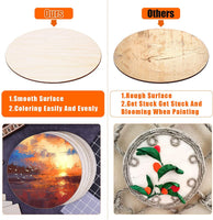 Audab - Disco redondo de madera para manualidades, 5 unidades de círculos de madera de 14.0 in sin terminar de madera para manualidades, colgador de puerta, diseño de madera, para quemar leña - Arteztik
