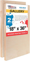 U.S. Art Supply - Tableros de madera de abedul de 18.0 in x 47.9 in de profundidad (2 unidades) - Lienzo de pared de madera de profundidad para artista, pintura de medios mixtos, acrílico, aceite, encáustico - Arteztik
