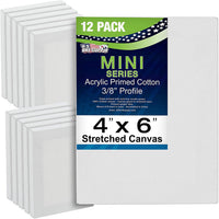 US Art Supply - Mini lienzo de 3.9 x 5.9 in con imprimación profesional (1 paquete de 12 mini lienzos) - Arteztik
