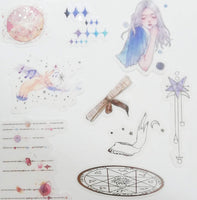 Fantasy Magic Girl - Juego de pegatinas decorativas (60 unidades, para álbumes de recortes, calendarios, arte, manualidades, álbumes, boletines, cartas, etc. - Arteztik
