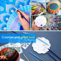 32pcs Mandala Dotting Tools Set, Nail Art Tools,Decompression Painting,Include Reusable Mandalas Painting Stencils,Brushes and Paint Tray for Painting Rocks, Drawing and Drafting, Kids' Crafts - Arteztik
