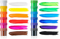 Daco - Pintura acrílica acrílica para niños, incluye 12 colores 0.7 fl oz, con caja de viaje y almacenamiento, pintura acrílica para principiantes, niños, suministros de pintura escolar, lienzo de pintura, pintura de dedo - Arteztik
