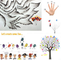Paquete de 10 almohadillas de tinta para manualidades con diseño de arcoíris para los dedos, para profesores, niños, para hacer tarjetas con huella dactilar, lavables, negro, dorado, azul, rosa - Arteztik
