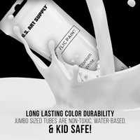 Twin-Pack-U.S. Art Supply - Tubo de pintura acrílica (4.1 fl oz, 2 unidades), color blanco - Arteztik
