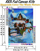 JLHATLSQ 5D Kit completo de pintura de diamante para hacer manualidades, kit de perforación por número, pintura de diamante de imitación de cristal para bordar, arte para decoración de pared del hogar, regalo de Navidad, muñeco de nieve (12 x 16 pulgadas) - Arteztik
