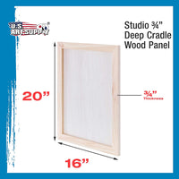 U.S. Art Supply - Lote de 2 lienzos de madera de abedul para pintar madera de abedul de 16.0 x 20.0 in, acrílico, aceite, acuarela, endémico - Arteztik

