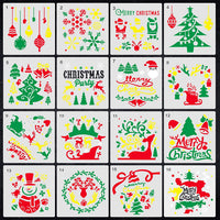 Plantillas de pintura huecas de Navidad Onlyoung – 16 plantillas reutilizables de plástico para dibujar pintura en aerosol, incluyendo árbol de Navidad, Papá Noel y reno (7 x 10.25 pulgadas) - Arteztik
