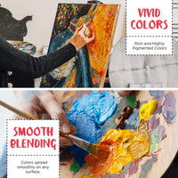 Juego de pintura acrílica (32 colores, tubos de 0.7 fl oz, 0,74 oz.) Para lienzo, manualidades, pintura de madera, pigmento rico, no se decolora, pinturas vibrantes no tóxicas para niños, adultos, principiantes y artistas profesionales. - Arteztik
