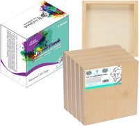 Daveliou Tablero de madera de madera de abedul 8x8-6-Pack de tableros para manualidades – Panel de madera acuñada utilizado por artistas para manualidades pintura y suministros de arte enzático - Arteztik
