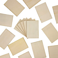 Recortes de madera para manualidades, rectángulo de madera (2 x 3 in, 60 unidades) - Arteztik
