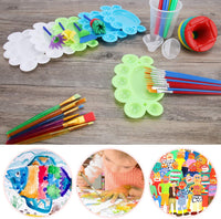 34 Pack Painting Tool Kits - Paint Supplies Include No Spill Paint Cups, Muti Sizes Paint Brushes, 3 Colors Paint Tray, for Kids Gifts School Prizes Art Party. - Arteztik
