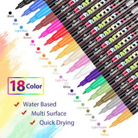 Bolígrafo de pintura acrílica, Emooqi, 18 colores, rotuladores para proyectos de bricolaje, impermeables, permanentes, para pintura de roca, cerámica, vidrio, lienzo, taza, madera, metal, punta fina de 0.028 in - Arteztik
