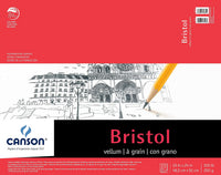 Canson Foundation Series Bristol Paper Pad, papel de alto contraste para lápiz, acabado de vellum, 100 libras, - Arteztik
