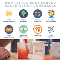 ECR4Kids - Juego de 10 vasos de pintura trilingües grandes sin derrames con tapas, suministros de arte educativo para niños y niños pequeños - Arteztik
