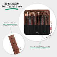 Daco Paint Brush Set Enchanted, 15+1 Long Handle Artist Paint Brushes Inside a Breathable Roll Case, Can be Successfully Used as Acrylic Paint Brushes, for Watercolor Art and Oil Painting - Arteztik
