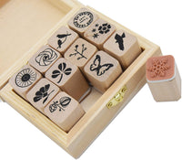 Youkwer - Juego de 12 sellos de madera con caja de madera, S - Arteztik
