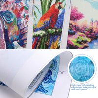 MXJSUA - Kit de pintura de diamantes de imitación redondo 5D para manualidades con forma especial de 5D para decoración de pared del hogar, 12 x 16 pulgadas, pavo real azul verde - Arteztik
