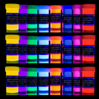 Juego XXL de 24 latas de pintura que brilla en la oscuridad de neon nights | Pinturas luminiscentes y fosforescentes y autoluminosas - Arteztik
