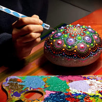 37 piezas Mandala Dotting Tools Kit de plantillas para pintar rocas, pinceles y bandeja de pintura para colorear dibujo y suministros de arte de uñas - Arteztik
