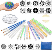GORNORVA 33 piezas Mandala Dotting Herramientas Stencil Mandala Painting Tool Kits Cepillos bandeja de pintura pinceles para Rock Painting Coloring Drawing y Drafting Art Supplies - Arteztik

