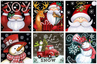 Juego de 6 kits de pintura de diamante 5d para Navidad, diseño de renos, 12.0 x 12.0 in (B-6 juegos) - Arteztik
