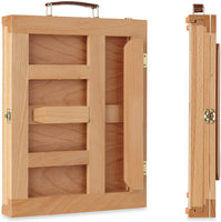 7 elementos de madera de haya Caballete de mesa para arte, pintura, dibujo, ajustable con paleta y almacenamiento - Arteztik
