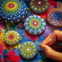 BOKIN 27pcs Mandala Dotting Herramientas Stencil Set Bola Stylus Contorno Cepillo Bandeja Pintura para Lienzo Rocas Artesanía Redacción con Gemstone Sticker Plastic Bracket - Arteztik
