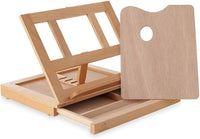 7 elementos de madera de haya Caballete de mesa para arte, pintura, dibujo, ajustable con paleta y almacenamiento - Arteztik
