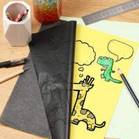 Juego de papel de transferencia blanco, 100 unidades de papel de copiado de carbono blanco y negro de transferencia de carbono con lápices de gofrado, herramientas de trazado de bocetos para dibujo, bocetos en papel, madera y vidrio - Arteztik
