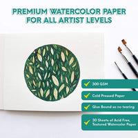 Almohadilla de acuarela – 30 hojas, 8.5 x 11 pulgadas, 10.58 oz/m², papel de acuarela prensado en frío, perfecto para mezclar y capas – para profesionales y estudiantes – MozArt Supplies - Arteztik
