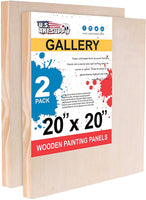 U.S. Art Supply - Tableros de madera de abedul de 24.0 x 24.0 in (24 x 24 pulgadas) de profundidad de artista (2 unidades) – lienzo de pared de madera de profundidad – pintura de medios mixtos, acrílico, aceite, encáustico - Arteztik
