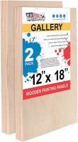 U.S. Art Supply - Tableros de madera de abedul, 16.0 x 20.0 in, base de 1.5 in de profundidad (paquete de 2) lienzos de pared de madera para artistas – Pintura de medios mixtos, acrílico, aceite, etc. - Arteztik
