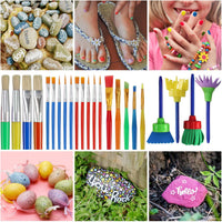 34 Pack Painting Tool Kits - Paint Supplies Include No Spill Paint Cups, Muti Sizes Paint Brushes, 3 Colors Paint Tray, for Kids Gifts School Prizes Art Party. - Arteztik
