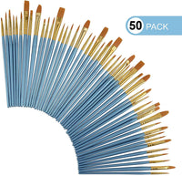 Conda - Juego de 50 pinceles de pintura multiusos para acrílico, aceite, acuarelas - Arteztik
