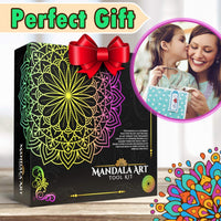 Kit de herramientas de pintura con diseño de mandala de Insnug – Plantillas de pintura de punto de roca – Juego de herramientas de arte para manualidades con brocha de bandeja con cremallera impermeable para uñas, piedra, mandala, arte, dibujo, decoración - Arteztik
