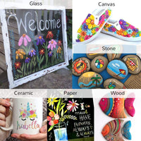 Emooqi - Juego de rotuladores de pintura acrílica, 18 colores, impermeables, para pintura de roca, proyectos de manualidades, cerámica, vidrio, lienzo, taza, metal, madera, huevo de Pascua - Arteztik
