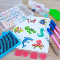 Asgens - Juego de herramientas y accesorios de pintura con diamantes 5D de 27 piezas y caja de almacenamiento de diamantes de 28 ranuras para adultos o niños - Arteztik
