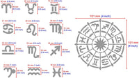 Aleks Melnyk #29a - Plantilla de metal, diseño de signos del zodiaco, astrología, acero inoxidable, 1 unidad, herramienta de plantilla para quemar madera, pirografía y grabado, álbumes de recortes, manualidades, bricolaje - Arteztik
