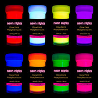neon nights brilla en la oscuridad - pintura luminosa, fosforescente, autoiluminante, 8 unidades - Arteztik
