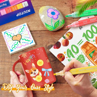 Paint Markers Crafts Supplies, Acrylic Paint Pens for Rock Painting Kit, School Halloween Pumpkin Paint Marker Pens for Kids Adults DIY Card Making, Ceramic, Glass, Wood, Canvas, Mug Painting - Arteztik
