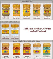 Flash Premium - Juego de 12 pinturas acrílicas iridiscentes sólidas y metálicas de 1.7 fl oz, altamente pigmentadas y resistentes a la decoloración, no tóxicas, pintura multisuperficie para artistas, pintores y niños - Arteztik
