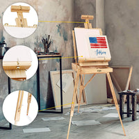 Artina caballete de escritorio Miami - caballete de mesa de madera portátil y plegable con paleta de madera y estuche para lienzo de hasta 33,8" - Arteztik
