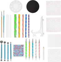 Krafty Bobafty Mandala Dotting Tools Set - 28 piezas de rocas de pintura, juego de arte de calidad Stylus Craft, diseños de pintura en plantillas redondas (incluidas), así como pintura y lienzos de cualquier forma o tamaño. - Arteztik
