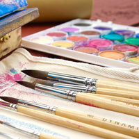 Cepillos de acuarela de distracción dinámica para pintar – Juego de 9 pinceles de acuarela de color redondo – Tamaño cómodo del mango – perfecto para artistas profesionales y obbyistas que utilizan acuarela, acrílico y aceite - Arteztik
