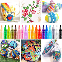 Emooqi - Juego de rotuladores de pintura acrílica, 18 colores, impermeables, para pintura de roca, proyectos de manualidades, cerámica, vidrio, lienzo, taza, metal, madera, huevo de Pascua - Arteztik
