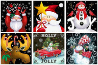 Juego de 6 kits de pintura de diamante 5d para Navidad, diseño de renos, 12.0 x 12.0 in (B-6 juegos) - Arteztik

